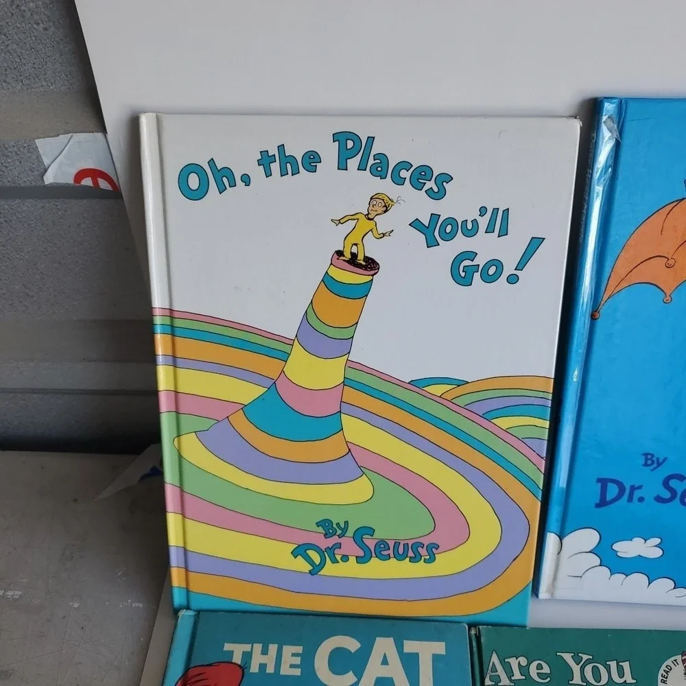 Lot of 10,Dr. Seuss Readers by Dr. Seuss HC/PB A Fly Went By Cat in the Hat‎ vtg